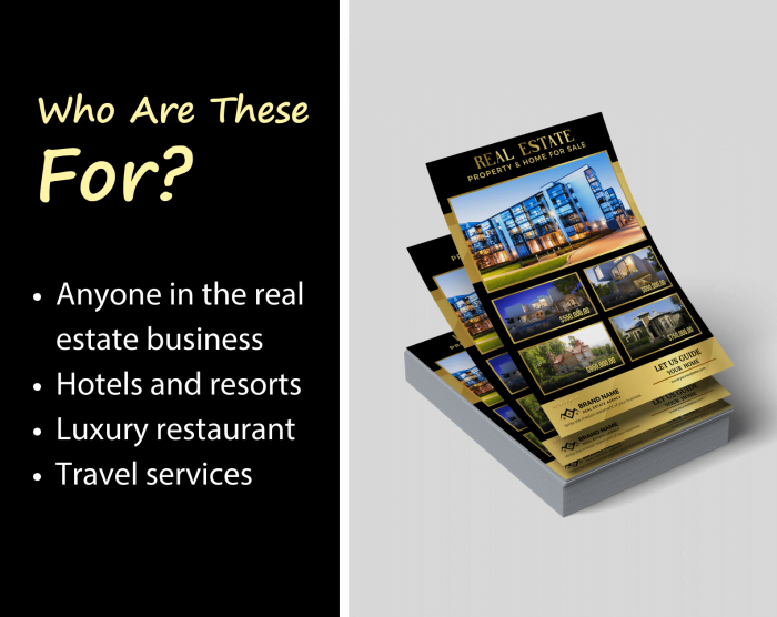 Canva template for Real estate Flyer/ Poster real estate gold and black. Anyone in the real estate business, Interior design, Hotels and resorts, Furniture