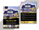 Canva template for Real estate Flyer/ Poster real estate gold and black. Anyone in the real estate business, Interior design, Hotels and resorts, Furniture. Flyer template dream home