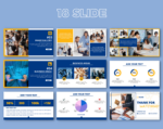 18 Canva template for Business Presentation Blue and yellow. Anyone in the real estate business