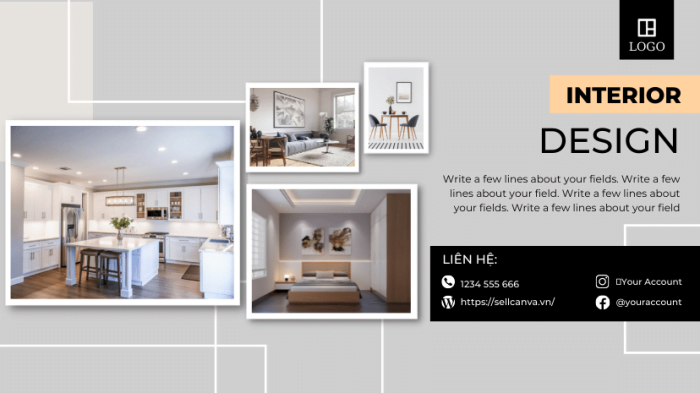 Cover photo for interior design, real estate in gray and black Canva Facebook cover template