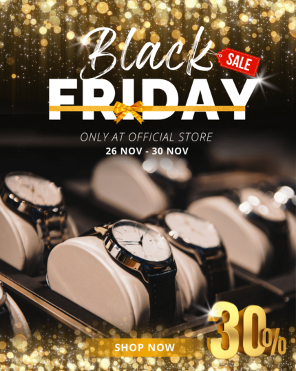 Gold jewelry and watch stores Black Friday sale social media Instagram, facebook post template