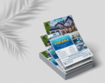 5 Canva template for Real estate Flyer/ Poster real estate red gradient, green gradient, yellow gradient. Anyone in the real estate business, Interior design, Hotels and resorts, Furniture