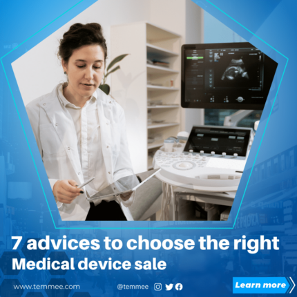 7 advices to choose the right Medical device sale Canva Facebook, Instagram, Linkedin post template