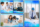 Mẫu canva album cho công ty thiết kế nội thất, bếp, công ty xây dựng, thiết kế công trình kiến trúc phong cách xanh dương