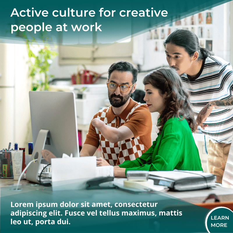 Active culture for creative people at work Canva Facebook, Instagram, Linkedin post template