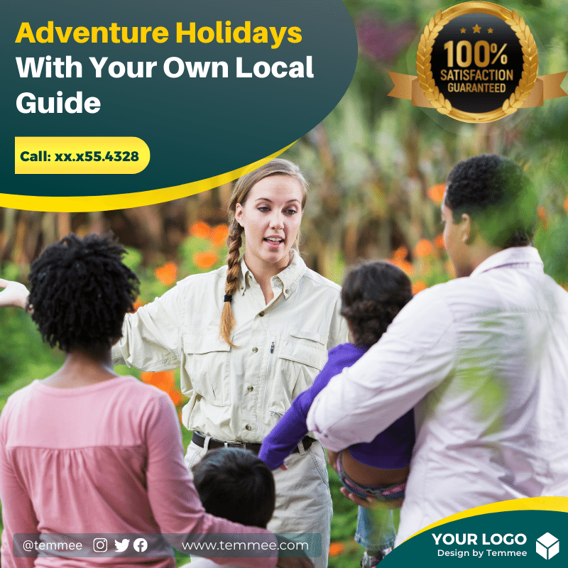 Adventure Holidays With Your Own Local Guide Canva Facebook, Instagram, Linkedin post template
