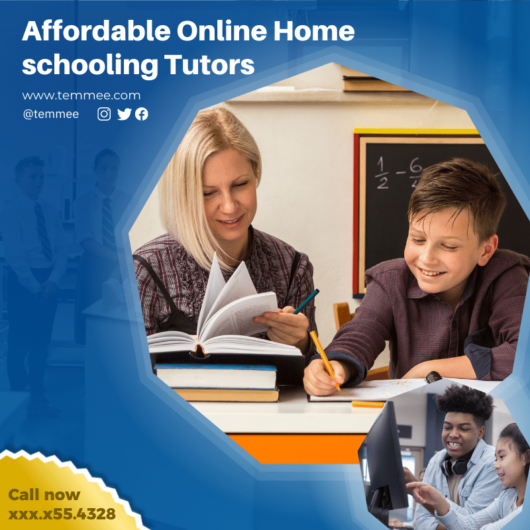 Affordable Online Home schooling Tutors Canva Facebook, Instagram, Linkedin post template