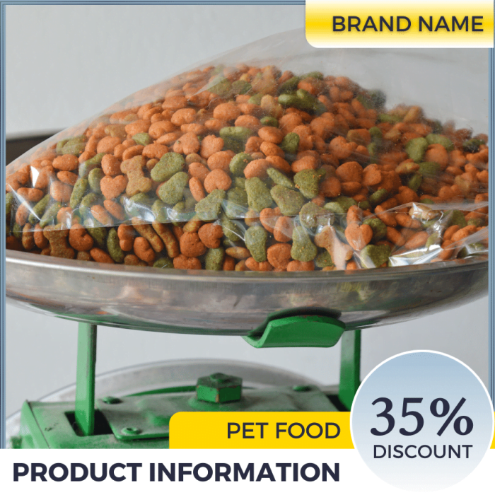 Mẫu Canva quảng cáo thức ăn vật nuôi màu xanh xám và trắng cho bài đăng thương mại điện tử và phương tiện truyền thông xã hội