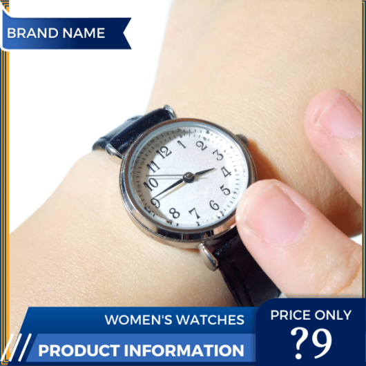 Mẫu Canva quảng cáo đồng hồ nữ màu xanh và màu vàng cho thương mại điện tử và phương tiện truyền thông xã hội, bài đăng trên thị trường