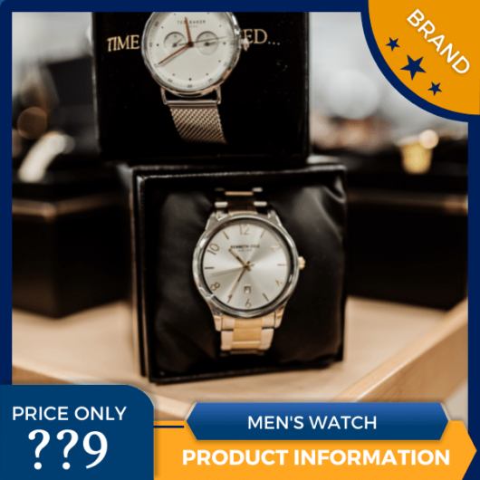 Mẫu Canva quảng cáo đồng hồ nam màu xanh và màu vàng dành cho thương mại điện tử và bài đăng trên mạng xã hội, ưu đãi đặc biệt, chương trình giảm giá