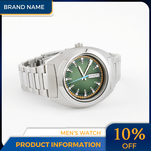 Mẫu Canva quảng cáo đồng hồ nam màu xanh và màu vàng cho thương mại điện tử và phương tiện truyền thông xã hội, bài đăng trên thị trường