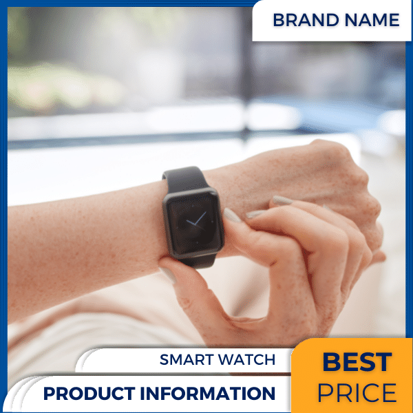 Mẫu Canva quảng cáo đồng hồ thông minh màu xanh và màu vàng cho bài đăng thương mại điện tử và phương tiện truyền thông xã hội