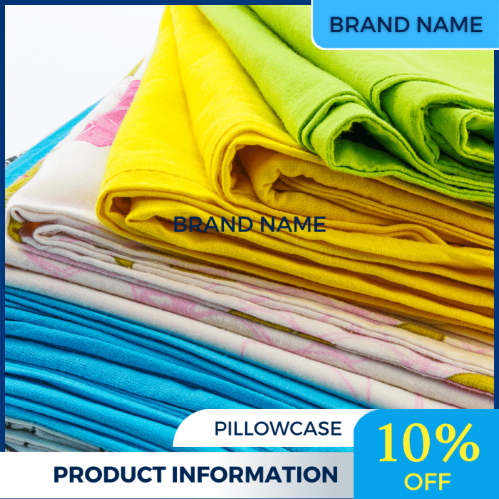 Mẫu Canva quảng cáo Blankets, Sheets, Pillows & Mattresses màu xanh lam cho thương mại điện tử và bài đăng trên mạng xã hội