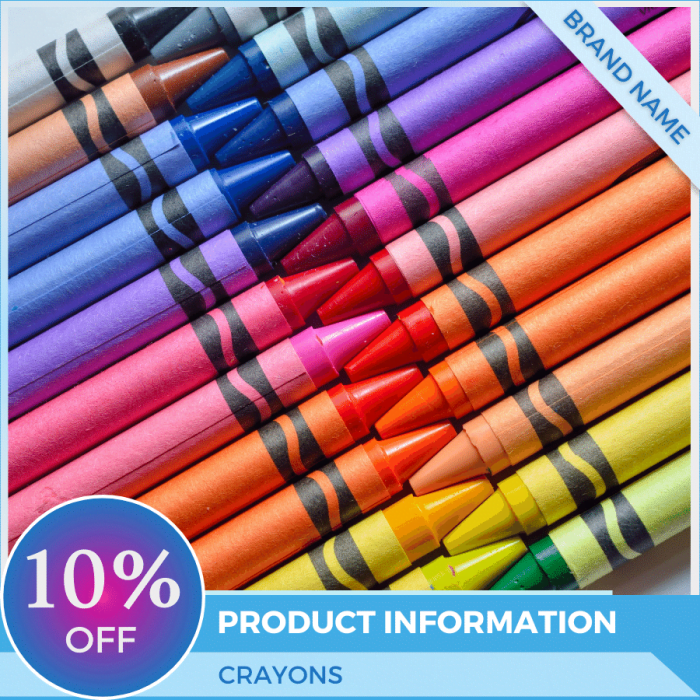 Mẫu Canva quảng cáo bút chì màu màu xanh và màu hồng cho thương mại điện tử và phương tiện truyền thông xã hội