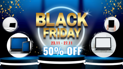 Blue gradient electronics store Black Friday sale for facebook cover template