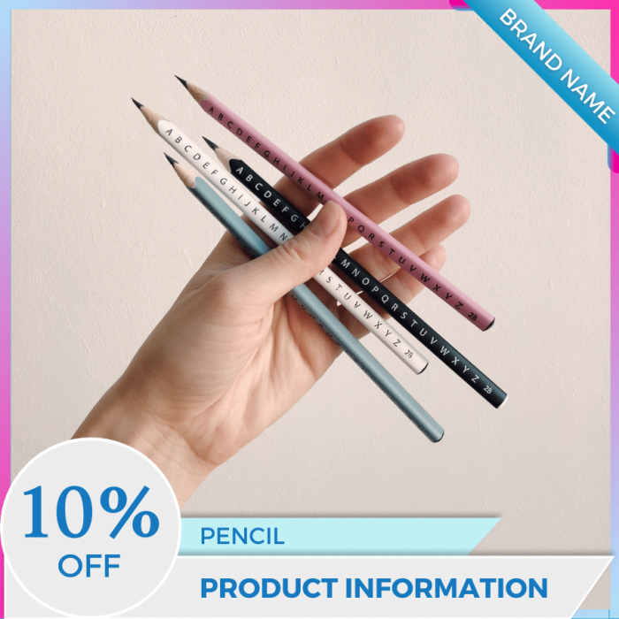 Mẫu Canva quảng cáo bút chì màu xanh cho thương mại điện tử và phương tiện truyền thông xã hội