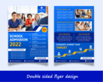 Blue gradient school admission 2022 flyer/poster design template
