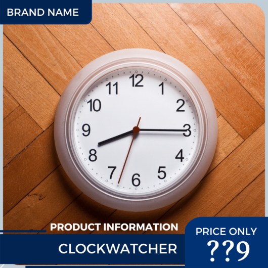 Mẫu Canva quảng cáo đồng hồ treo tường màu xanh cho thương mại điện tử và thị trường