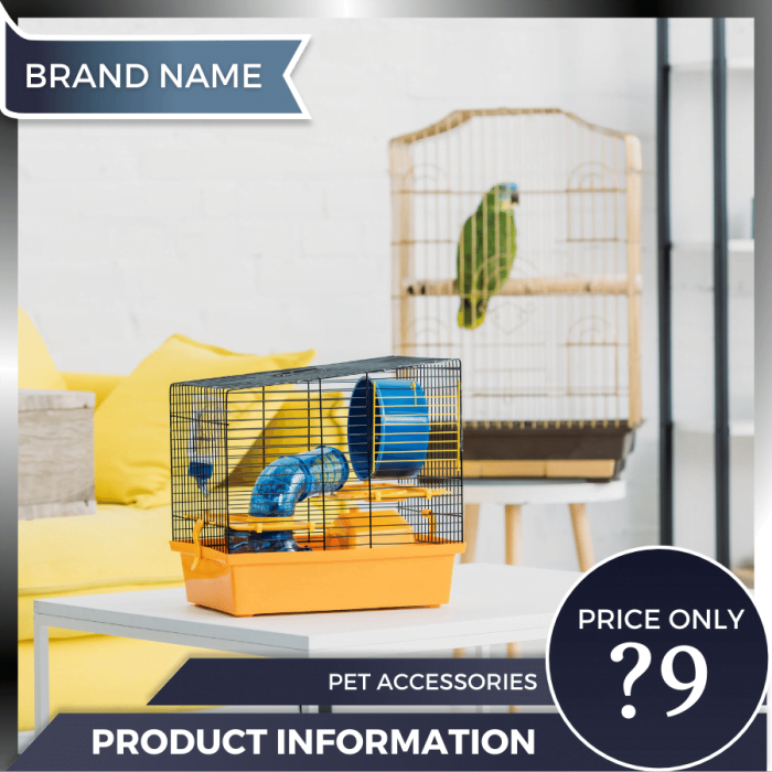 Mẫu Canva quảng cáo phụ kiện vật nuôi màu xám xanh cho thương mại điện tử và phương tiện truyền thông xã hội, thị trường