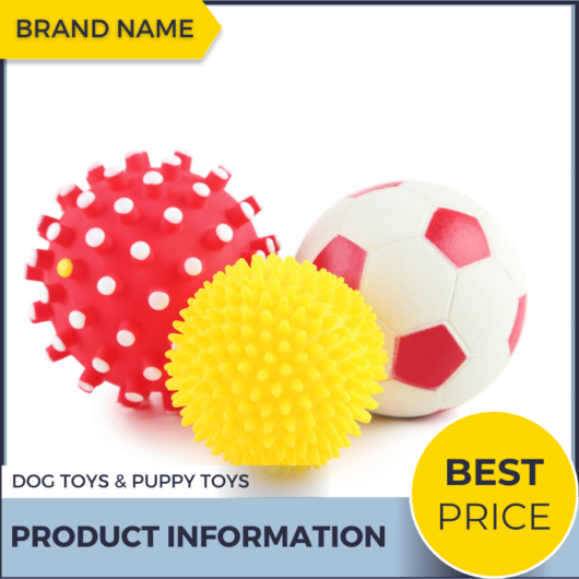 Mẫu Canva quảng cáo đồ chơi thú cưng màu xám xanh cho thương mại điện tử và thị trường