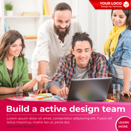Build a active design team Facebook, Instagram, Linkedin post template