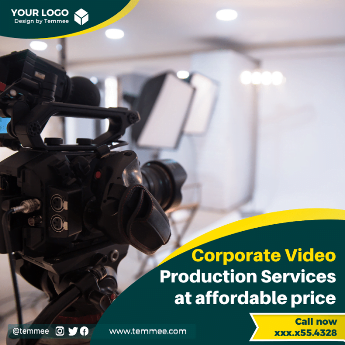 Corporate Video Production Services at affordable price Facebook, Instagram, Linkedin post template