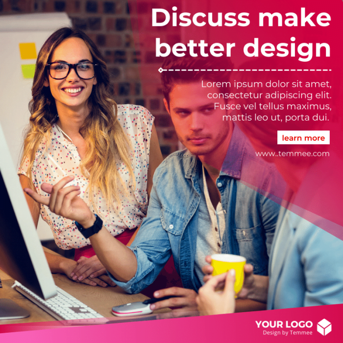 Discuss make better design Facebook, Instagram, Linkedin post template