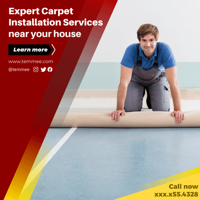 Expert Carpet Installation Services near your house Canva Facebook cover template