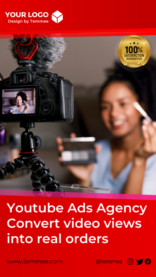 Youtube Advertising, Marketing Agency Canva Facebook story template