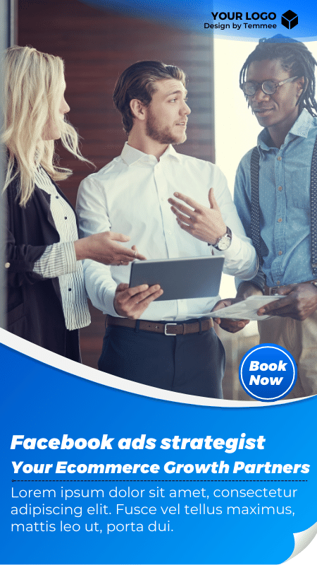 Nhà chiến lược quảng cáo Facebook Đối tác phát triển thương mại điện tử của bạn có thể thay đổi - Mẫu canva câu chuyện, tin, story trên Facebook, Instagram