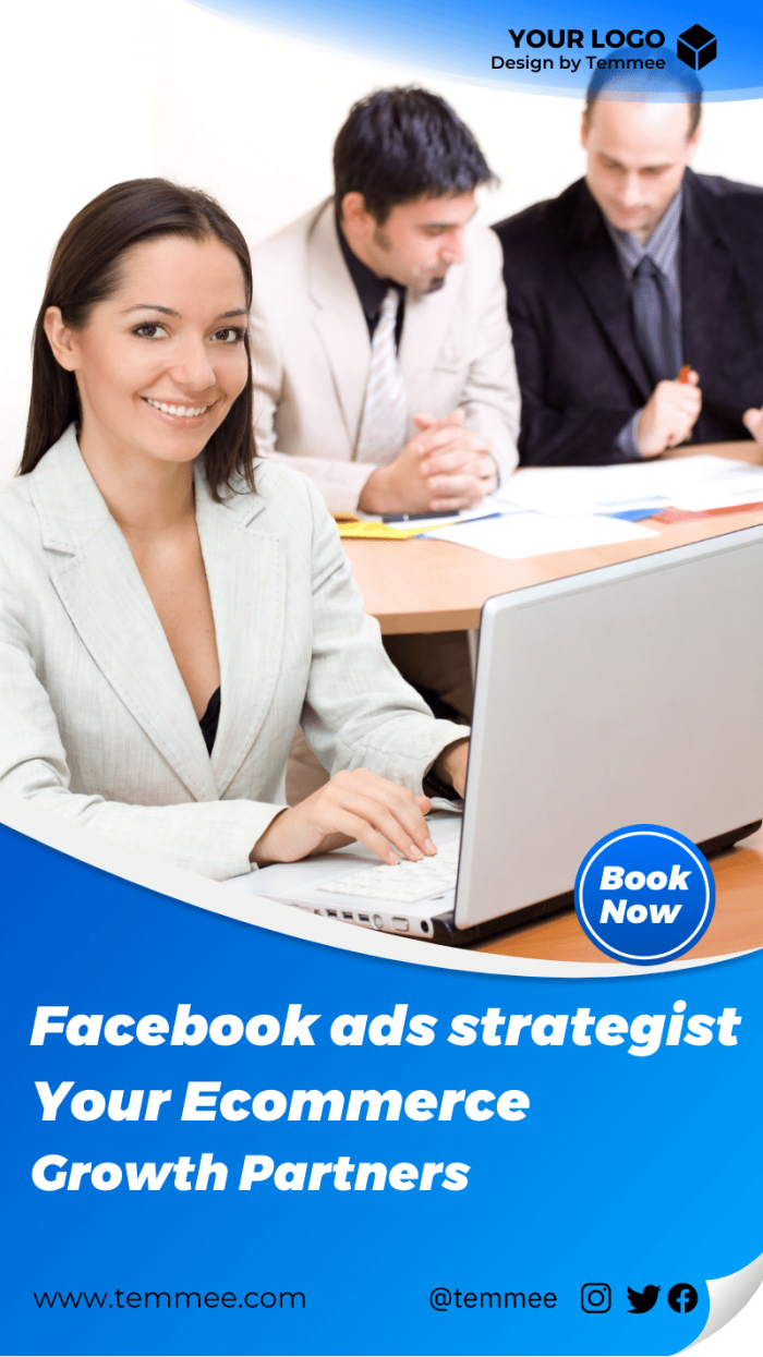 Facebook ads strategist Your Ecommerce Growth Partners Canva Facebook story template