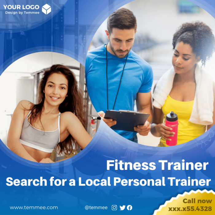 Fitness Trainer Search for a Local Personal Trainer Facebook, Instagram, Linkedin post template