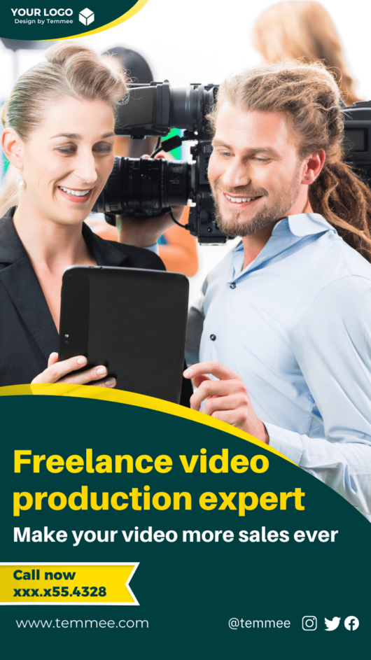 Freelance video production expert, Make your video more sales ever Canva Facebook story template