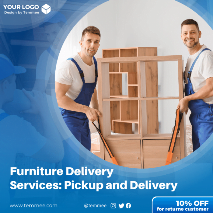 Furniture Delivery Services Facebook, Instagram, Linkedin post template