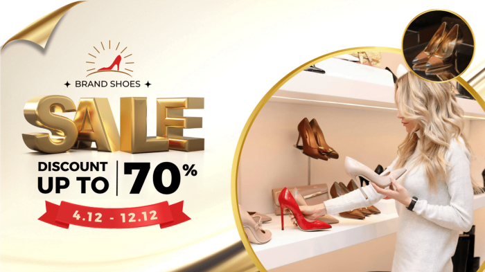 Gold design for 12/12 clothing store sale cover facebook template