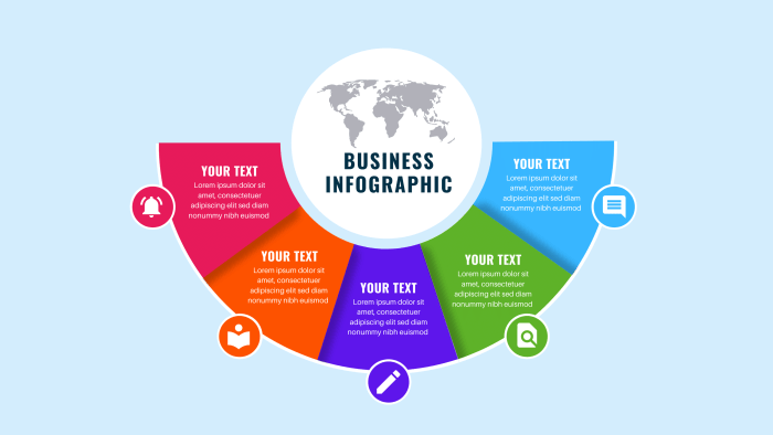 Gradient Infographic label design with icons and 5 options or steps. infographics for business