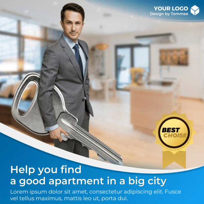 Help you find a good apartment in a big city Canva Facebook, Instagram, Linkedin post template