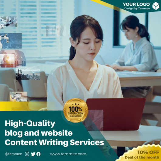 High-Quality blog and website Content Writing Services Canva Facebook, Instagram, Linkedin post template