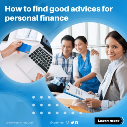 How to find good advices for personal finance Canva Facebook, Instagram, Linkedin post template