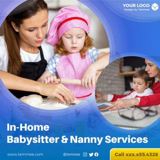 In-Home Babysitter & Nanny Services Canva Facebook story template