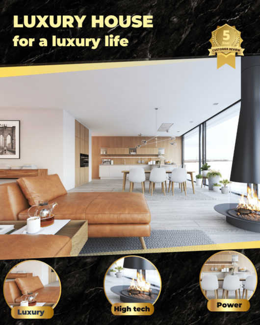 LUXURY HOUSE for a luxury life for Canva Facebook, Instagram portrait post template