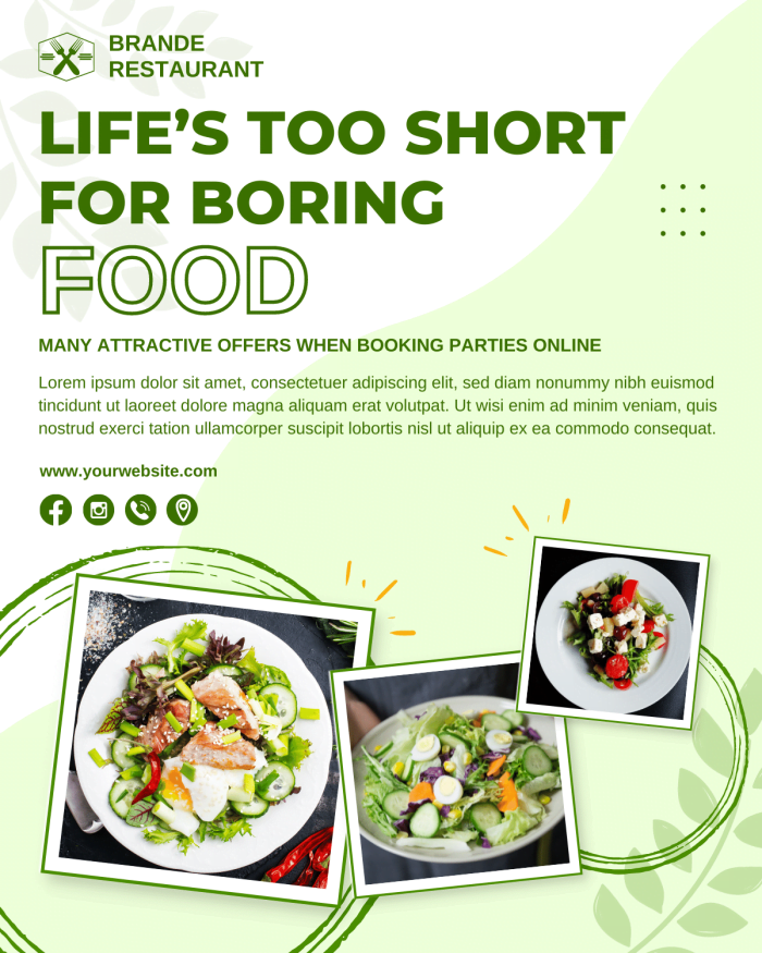 Life’s too short for boring food social media posts. Design by Canva Free