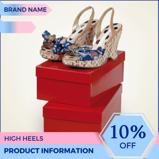 Mẫu Canva quảng cáo trực tuyến màu xanh nhạt và màu hồng giày nữ dành cho thương mại điện tử và phương tiện truyền thông xã hội, ưu đãi đặc biệt