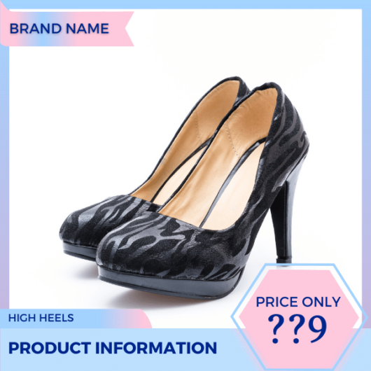Mẫu Canva quảng cáo giày nữ màu xanh nhạt và màu hồng cho thương mại điện tử và bài đăng trên mạng xã hội