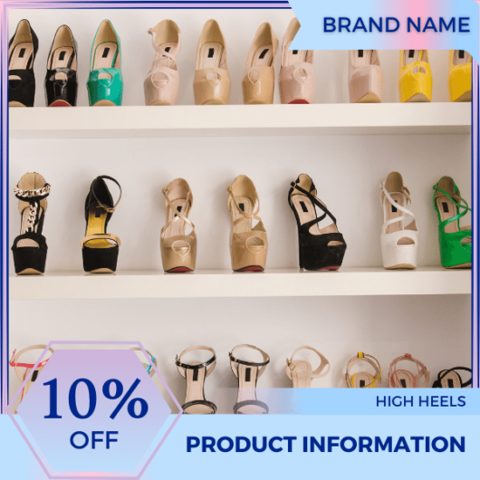 Mẫu Canva quảng cáo giày cao gót nữ màu xanh nhạt và màu hồng Mẫu Canva quảng cáo cho thương mại điện tử và phương tiện truyền thông xã hội, bài đăng trên thị trường, chương trình giảm giá