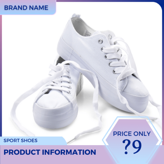 Mẫu Canva quảng cáo trực tuyến màu xanh nhạt và màu hồng giày thể thao nữ dành cho thương mại điện tử và phương tiện truyền thông xã hội