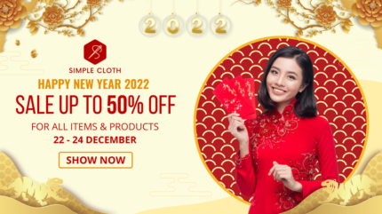 Light yellow Lunar New Year theme design template for clothes store, facebook cover template