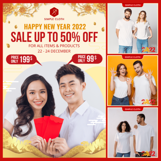 Light yellow Lunar New Year theme design template for clothes store, instagram social selling, facebook album post template (23)