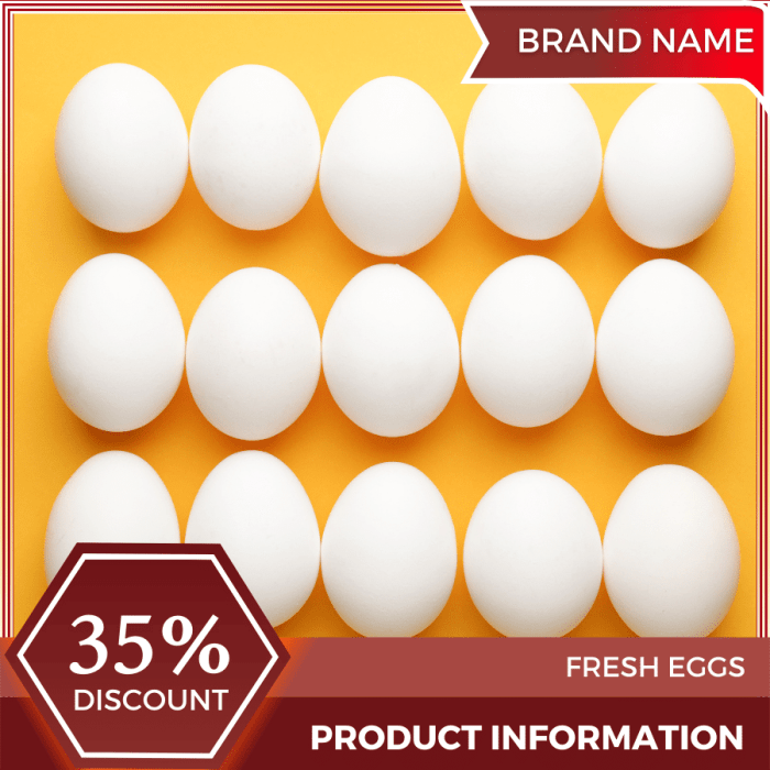 Maroon Mẫu Canva quảng cáo trứng tươi cho thương mại điện tử và phương tiện truyền thông xã hội