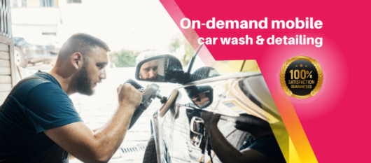 On-demand mobile car wash detailing Canva Facebook cover template